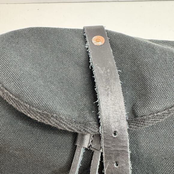 Vtg Polo Ralph Lauren Backpack Embroidered BigPony Logo Black Red Canvas Leather - Picture 6 of 11